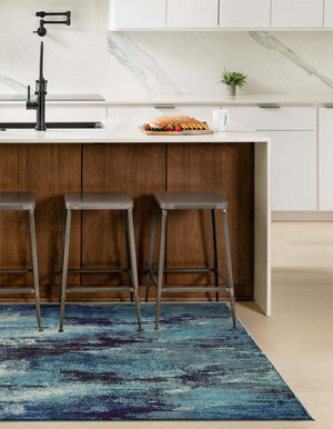 Blue 2' 2 x 3' 1 Jardin Rectangle Area Rug 100% Polypropylene With Cotton Backing Colorful & Vivid Modern Carpet for Home Decor for Sale at Rug Engine