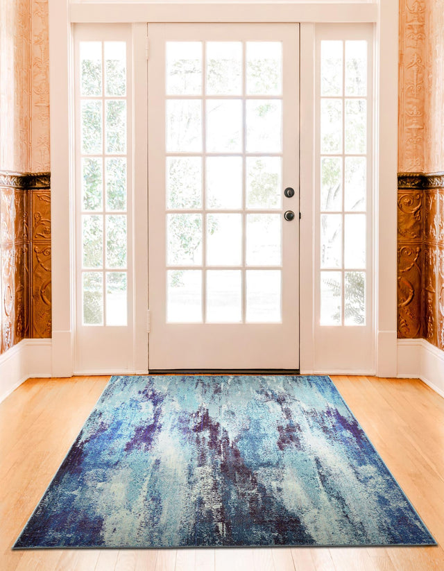 Blue 9' x 12' 2 Jardin Rectangle Area Rug 100% Polypropylene With Cotton Backing Colorful & Vivid Modern Carpet for Home Decor for Sale at Rug Engine