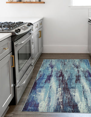 Blue 8' x 11' 4 Jardin Rectangle Area Rug 100% Polypropylene With Cotton Backing Colorful & Vivid Modern Carpet for Home Decor for Sale at Rug Engine