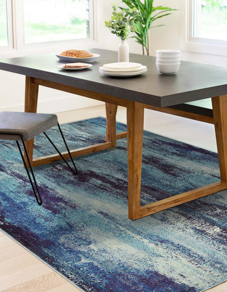 Blue 2' 2 x 3' 1 Jardin Rectangle Area Rug 100% Polypropylene With Cotton Backing Colorful & Vivid Modern Carpet for Home Decor for Sale at Rug Engine