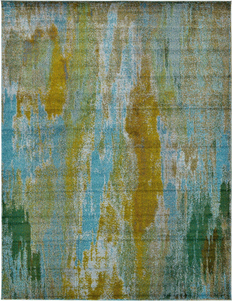 Turquoise 10' x 13' 1 Jardin Rectangle Area Rug 100% Polypropylene With Cotton Backing Colorful & Vivid Modern Carpet for Home Decor for Sale at Rug Engine