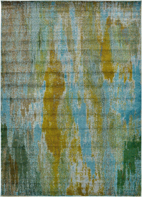 Turquoise 8' x 11' 4 Jardin Rectangle Area Rug 100% Polypropylene With Cotton Backing Colorful & Vivid Modern Carpet for Home Decor for Sale at Rug Engine