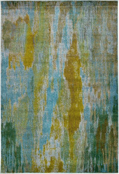 Turquoise 6' 1 x 9' Jardin Rectangle Area Rug 100% Polypropylene With Cotton Backing Colorful & Vivid Modern Carpet for Home Decor for Sale at Rug Engine