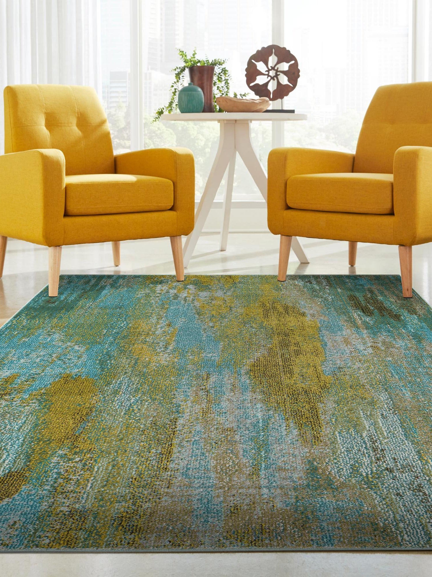 Turquoise 10' x 13' 1 Jardin Rectangle Area Rug 100% Polypropylene With Cotton Backing Colorful & Vivid Modern Carpet for Home Decor for Sale at Rug Engine