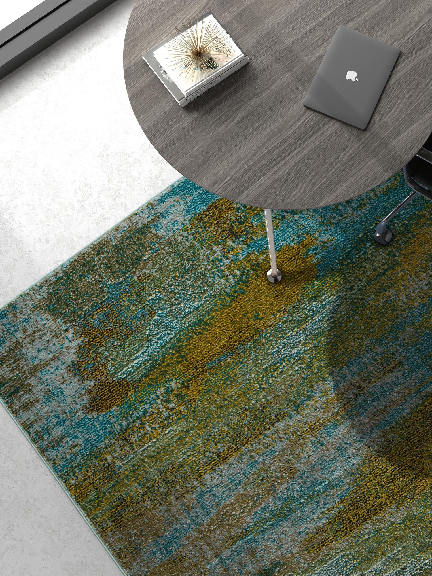 Turquoise 8' x 10' Jardin Rectangle Area Rug 100% Polypropylene With Cotton Backing Colorful & Vivid Modern Carpet for Home Decor for Sale at Rug Engine