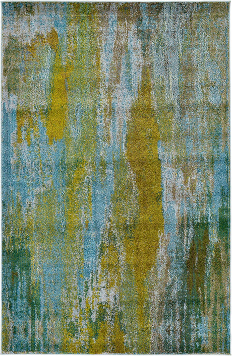 Turquoise 5' 1 x 8' Jardin Rectangle Area Rug 100% Polypropylene With Cotton Backing Colorful & Vivid Modern Carpet for Home Decor for Sale at Rug Engine