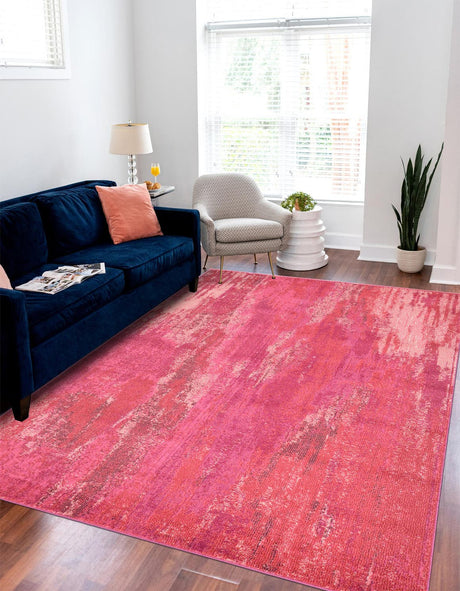 Pink 3' 3 x 5' 3 Jardin Rectangle Area Rug 100% Polypropylene With Cotton Backing Colorful & Vivid Modern Carpet for Home Decor for Sale at Rug Engine