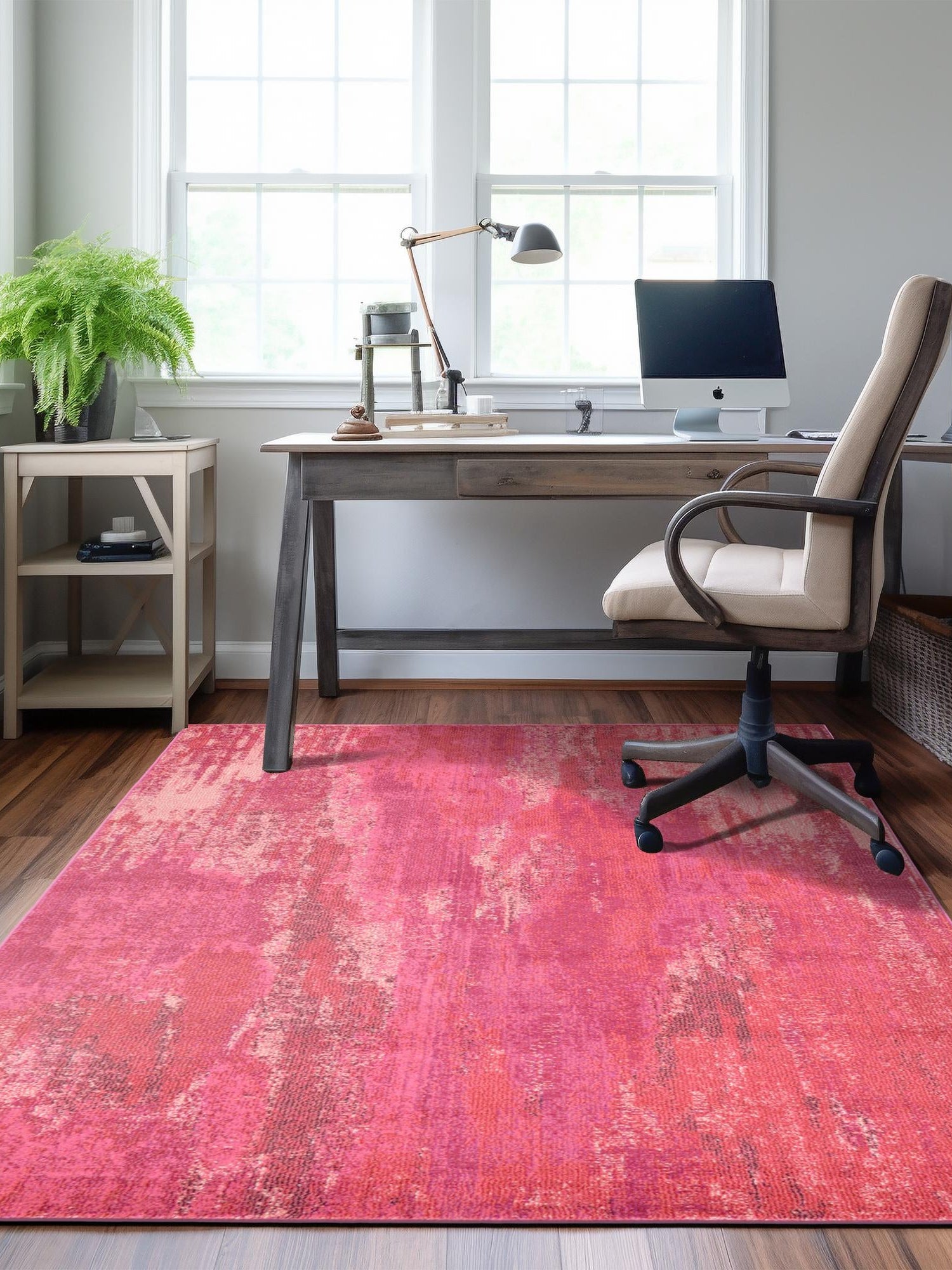Pink 8' x 11' 4 Jardin Rectangle Area Rug 100% Polypropylene With Cotton Backing Colorful & Vivid Modern Carpet for Home Decor for Sale at Rug Engine