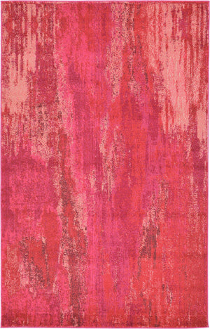 Pink 5' 1 x 8' Jardin Rectangle Area Rug 100% Polypropylene With Cotton Backing Colorful & Vivid Modern Carpet for Home Decor for Sale at Rug Engine