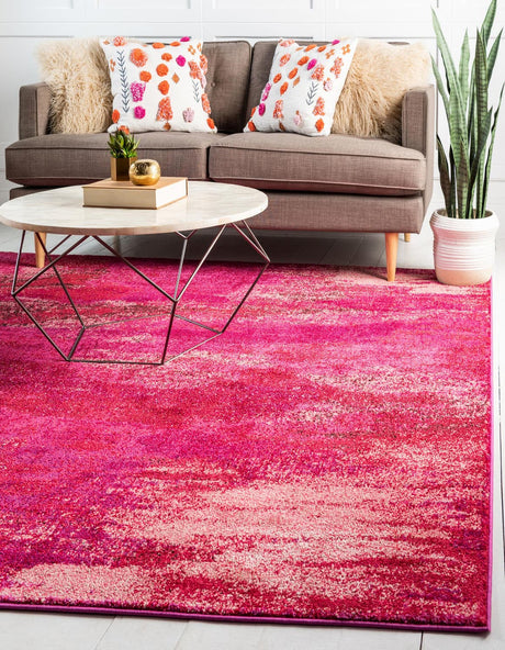 Pink 8' x 8' Jardin Square Area Rug 100% Polypropylene With Cotton Backing Colorful & Vivid Modern Carpet for Home Decor for Sale at Rug Engine
