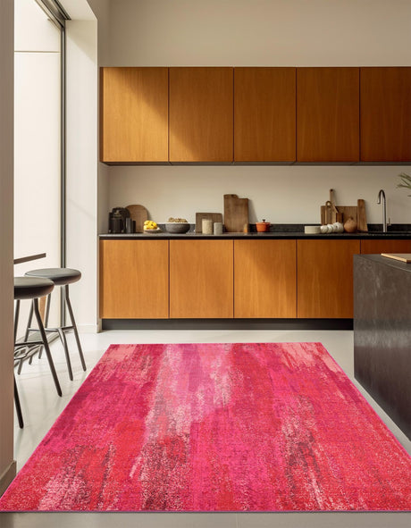 Pink 8' x 8' Jardin Square Area Rug 100% Polypropylene With Cotton Backing Colorful & Vivid Modern Carpet for Home Decor for Sale at Rug Engine