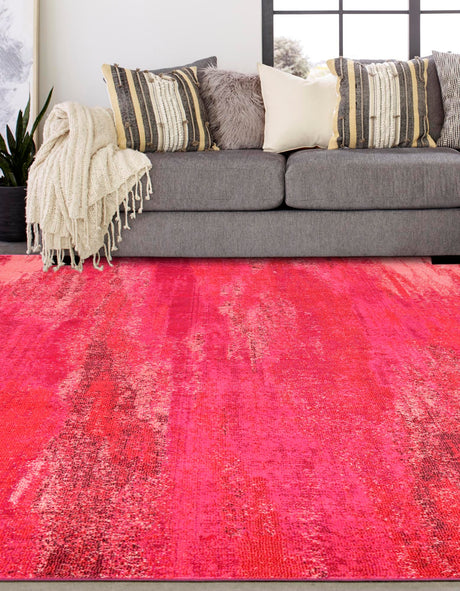 Pink 8' x 8' Jardin Square Area Rug 100% Polypropylene With Cotton Backing Colorful & Vivid Modern Carpet for Home Decor for Sale at Rug Engine
