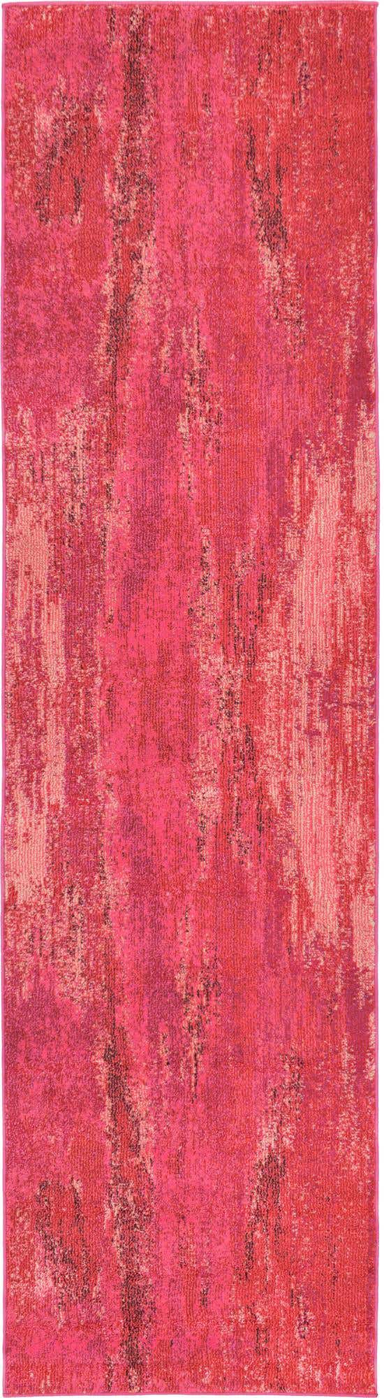 Pink 2' 7 x 10' Jardin Runner Area Rug 100% Polypropylene With Cotton Backing Colorful & Vivid Modern Carpet for Home Decor for Sale at Rug Engine