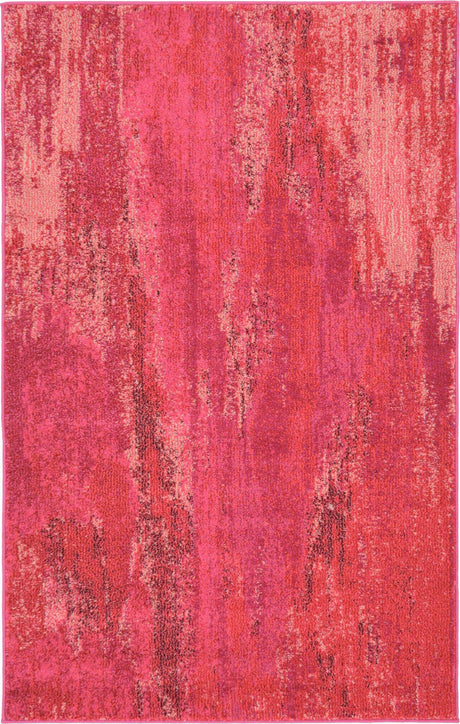 Pink 3' 3 x 5' 3 Jardin Rectangle Area Rug 100% Polypropylene With Cotton Backing Colorful & Vivid Modern Carpet for Home Decor for Sale at Rug Engine