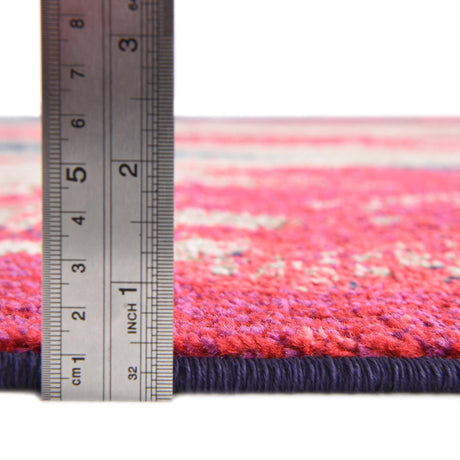 Red 6' 1 x 6' 1 Jardin Round Area Rug 100% Polypropylene With Cotton Backing Colorful & Vivid Modern Carpet for Home Decor for Sale at Rug Engine