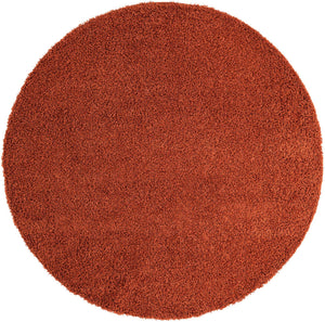 Terracotta 7' 10 x 7' 10 Solid Shag Round Area Rug Thick Soft Touch Fluffy & Plush Shaggy Pile