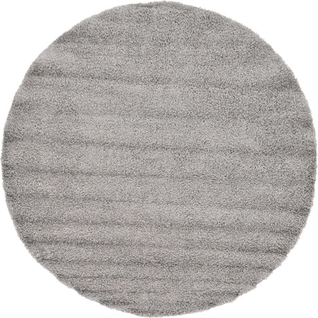 Cloud Gray 7' 10 x 7' 10 Solid Shag Round Area Rug Thick Soft Touch Fluffy & Plush Shaggy Pile