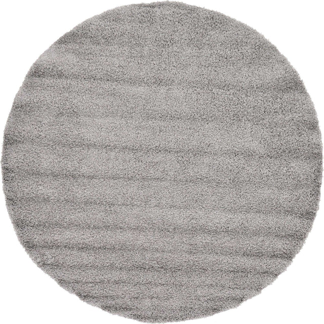 Cloud Gray 7' 10 x 7' 10 Solid Shag Round Area Rug Thick Soft Touch Fluffy & Plush Shaggy Pile