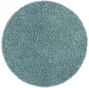 Light Slate Blue 7' 10 x 7' 10 Solid Shag Round Area Rug Thick Soft Touch Fluffy & Plush Shaggy Pile