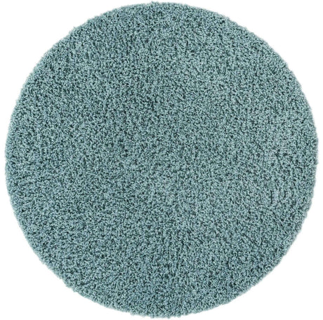 Light Slate Blue 7' 10 x 7' 10 Solid Shag Round Area Rug Thick Soft Touch Fluffy & Plush Shaggy Pile