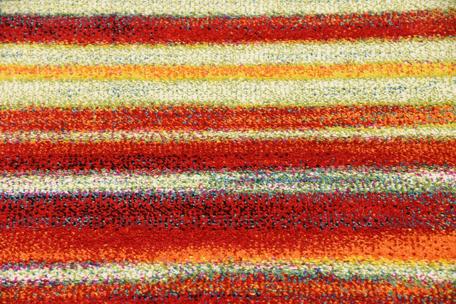 Multicolor 2' 7 x 10' Lyon Runner Area Rug Vivid Colorful Abstract Modern 100% Polypropylene Carpet for Living Room, Dining, Office for Sale at Rug Engine