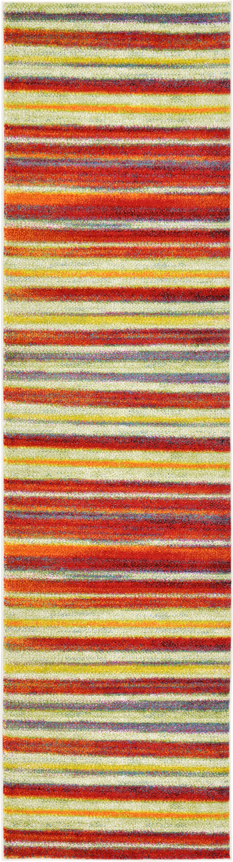 Multicolor 2' 7 x 10' Lyon Runner Area Rug Vivid Colorful Abstract Modern 100% Polypropylene Carpet for Living Room, Dining, Office for Sale at Rug Engine