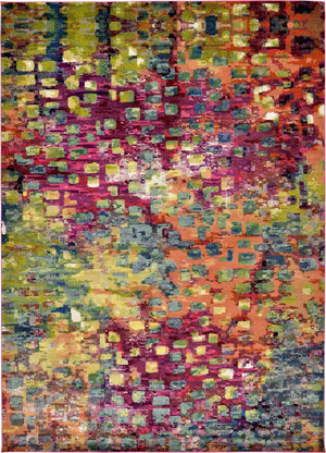 Multicolor 10' x 14' 1 Jardin Rectangle Area Rug 100% Polypropylene With Cotton Backing Colorful & Vivid Modern Carpet for Home Decor for Sale at Rug Engine
