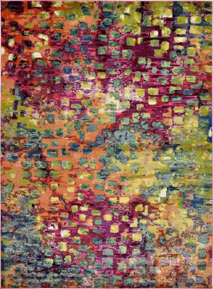 Multicolor 8' x 11' Jardin Rectangle Area Rug 100% Polypropylene With Cotton Backing Colorful & Vivid Modern Carpet for Home Decor for Sale at Rug Engine