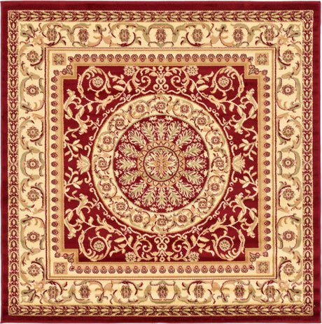 Red 6' 1 x 6' 1 Versailles Square Area Rug