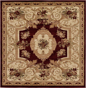 Red 6' 1 x 6' 1 Versailles Square Rug
