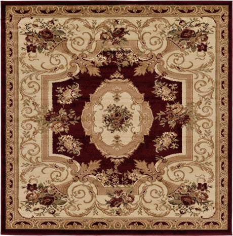 Red 6' 1 x 6' 1 Versailles Square Area Rug