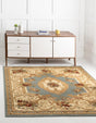 Light Blue 4' 1 x 4' 1 Versailles Square Area Rug