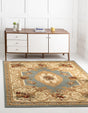 Light Blue 3' 1 x 3' 1 Versailles Square Area Rug Classic Traditional Motif Indoor Carpet for Hallways, Dining Rooms, Bedrooms, Living Room, Office for Sale at Rug Engine