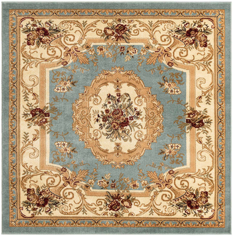 Light Blue 6' 1 x 6' 1 Versailles Square Area Rug