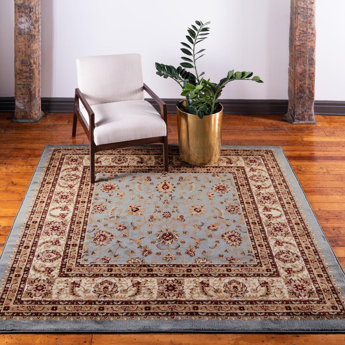 Light Blue 7' 10 x 7' 10 Voyage Square Area Rug