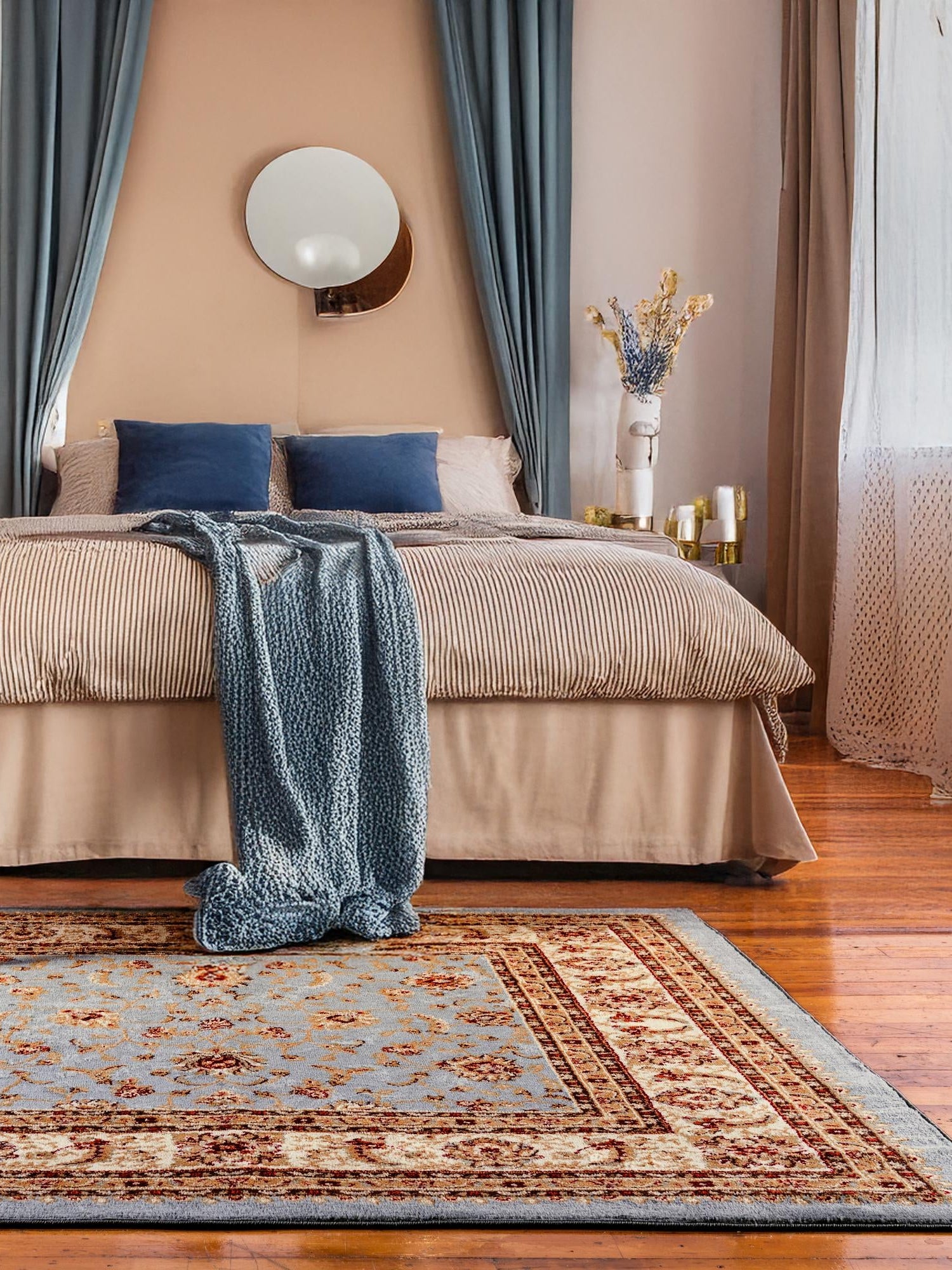 Light Blue 7' 10 x 7' 10 Voyage Square Area Rug