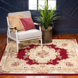 Red 7' 1 x 7' 1 Versailles Square Area Rug
