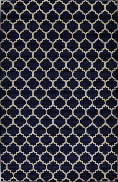 Dark Blue 10' 6 x 16' 5 Trellis Rectangle Area Rug
