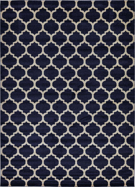 Dark Blue 10' x 14' 1 Trellis Rectangle Area Rug