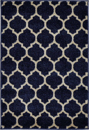 Dark Blue 2' x 3' 1 Trellis Rectangle Area Rug