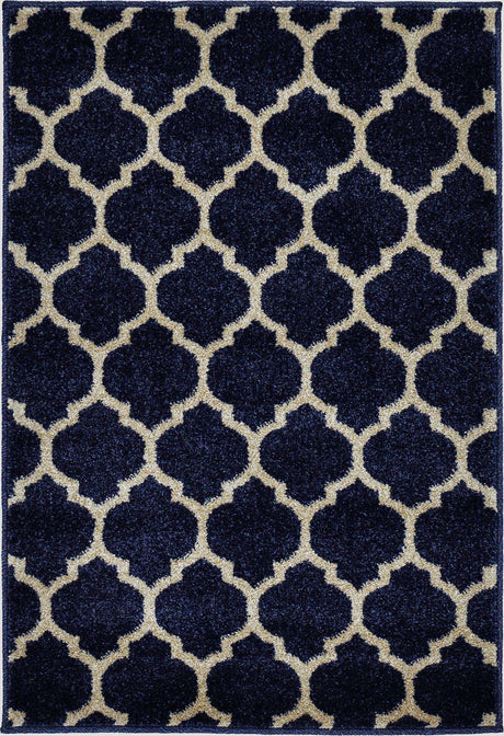 Dark Blue 2' x 3' 1 Trellis Rectangle Area Rug