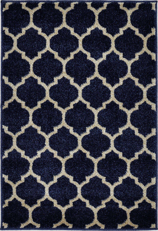 Dark Blue 2' x 3' 1 Trellis Rectangle Area Rug