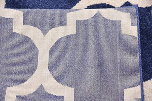 Dark Blue 7' 10 x 7' 10 Trellis Square Area Rug
