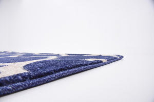 Dark Blue 7' 10 x 7' 10 Trellis Square Area Rug