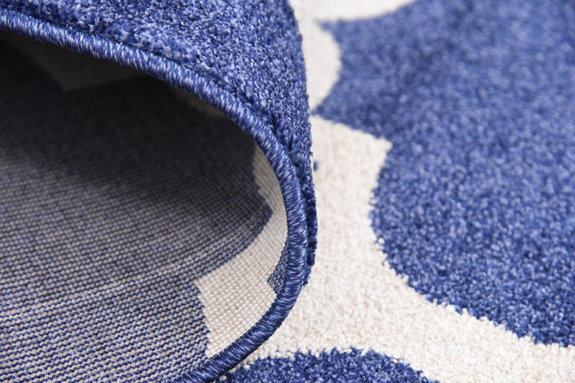 Dark Blue 7' 10 x 7' 10 Trellis Square Area Rug