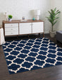 Dark Blue 6' 1 x 6' 1 Trellis Square Area Rug