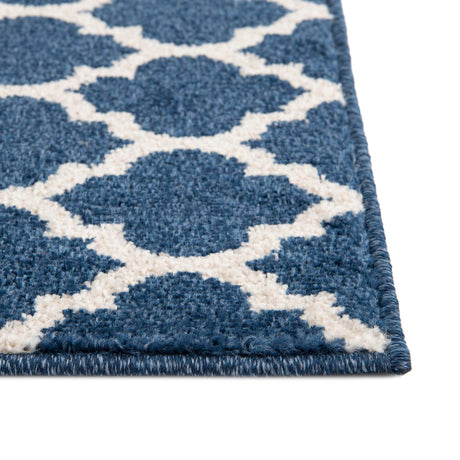 Dark Blue 10' x 10' Trellis Square Area Rug Geometric Modern Unique Durable Easy Clean Carpet for Contemporary Interior Design for Sale at Rug Engine