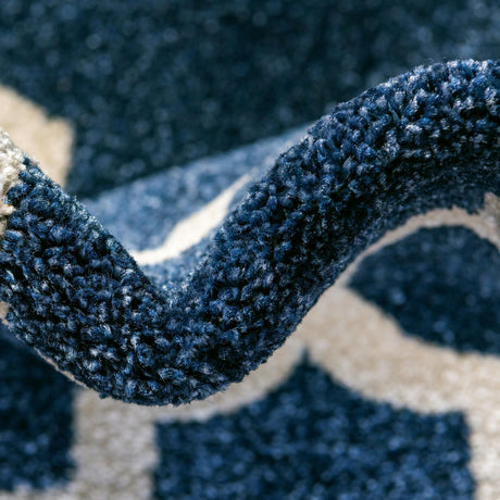 Dark Blue 7' 10 x 7' 10 Trellis Square Area Rug Geometric Modern Unique Durable Easy Clean Carpet for Contemporary Interior Design for Sale at Rug Engine