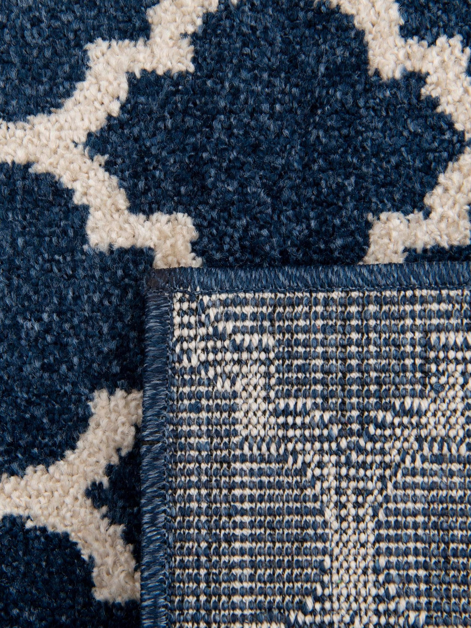 Dark Blue 6' 1 x 6' 1 Trellis Square Area Rug