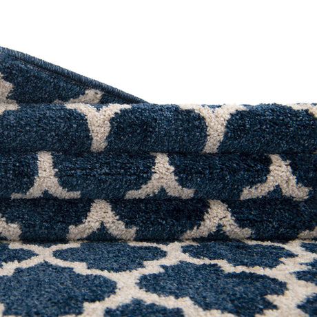 Dark Blue 7' 10 x 7' 10 Trellis Square Area Rug Geometric Modern Unique Durable Easy Clean Carpet for Contemporary Interior Design for Sale at Rug Engine